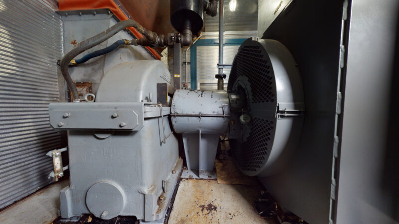 Interior 6 - gearbox & generator end - Used 2500 kW / 2 MW Allison Natural Gas Turbine Generator Package for sale in Alberta