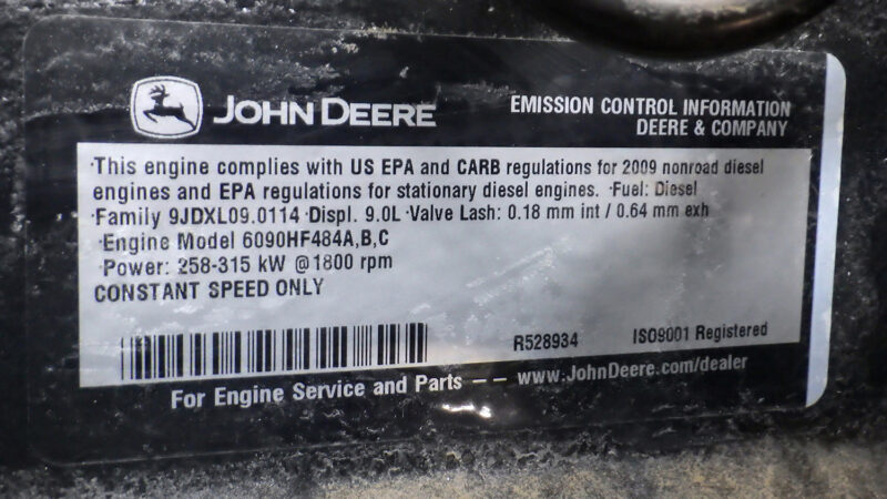 New never-used surplus 200kW Diesel John Deere / Stamford Prime Power Generator Package for sale in Alberta Canada oilfield oil and gas energy bitcoin mining equipment 15