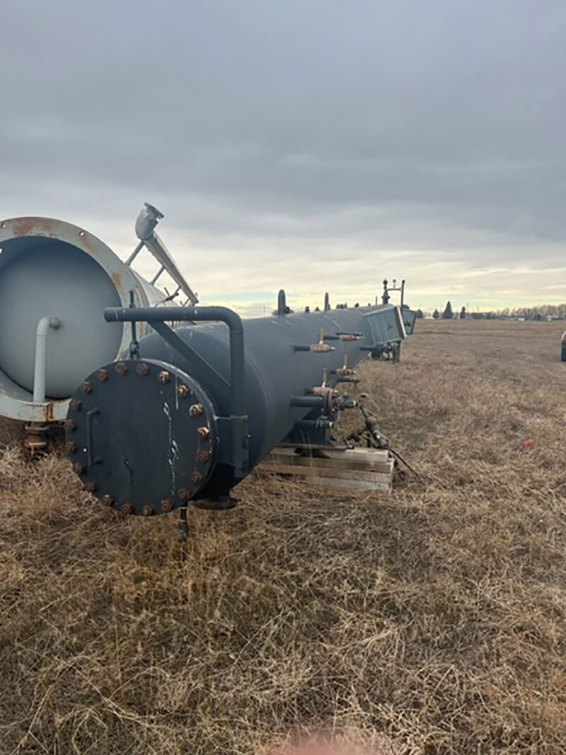 Surplus used 36″ x 55′ 100psi SKUD Inclined Free Water Knockout for sale in Alberta Canada 2