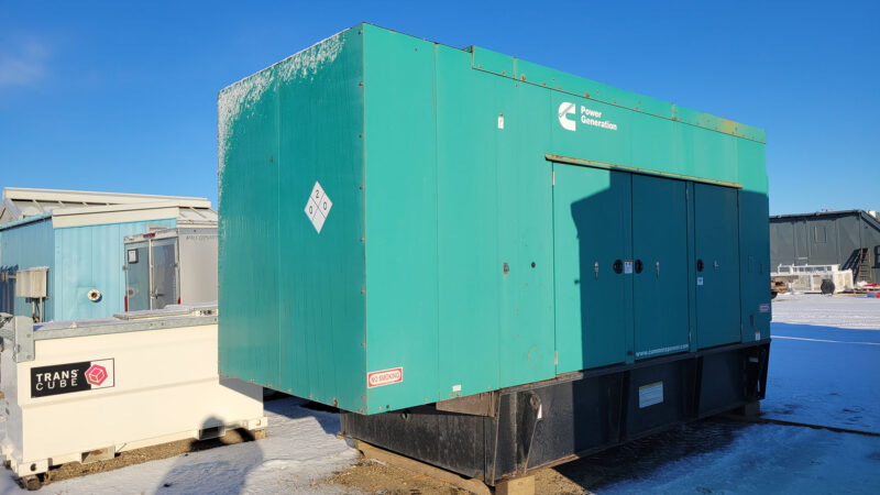 For sale used Cummins 500kW Standby / 450kW Prime Sound Attenuated Diesel Genset Alberta Canada Camrose Red Deer Edmonton Calgary Lethbridge High River Okotoks Airdrie Leduc Grand Prairie Fort McMurray