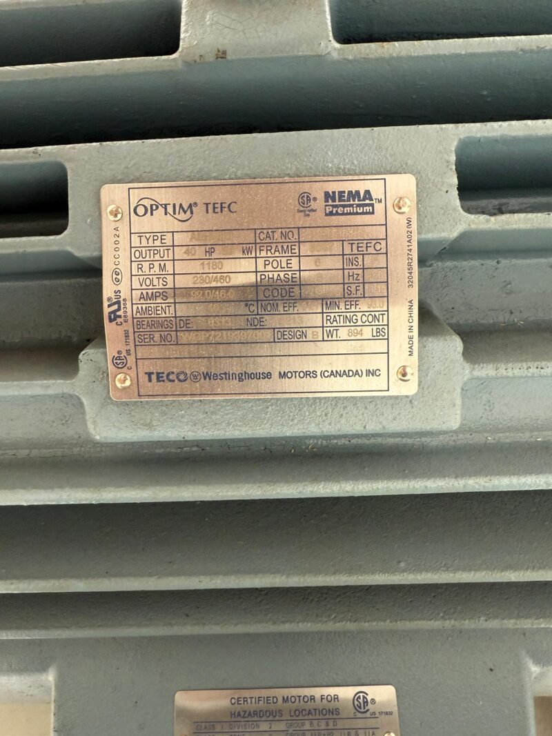 Never-used ~60HP Kerr Triplex Pump (with 40HP Motor) Package CJV-P135 - Image 7