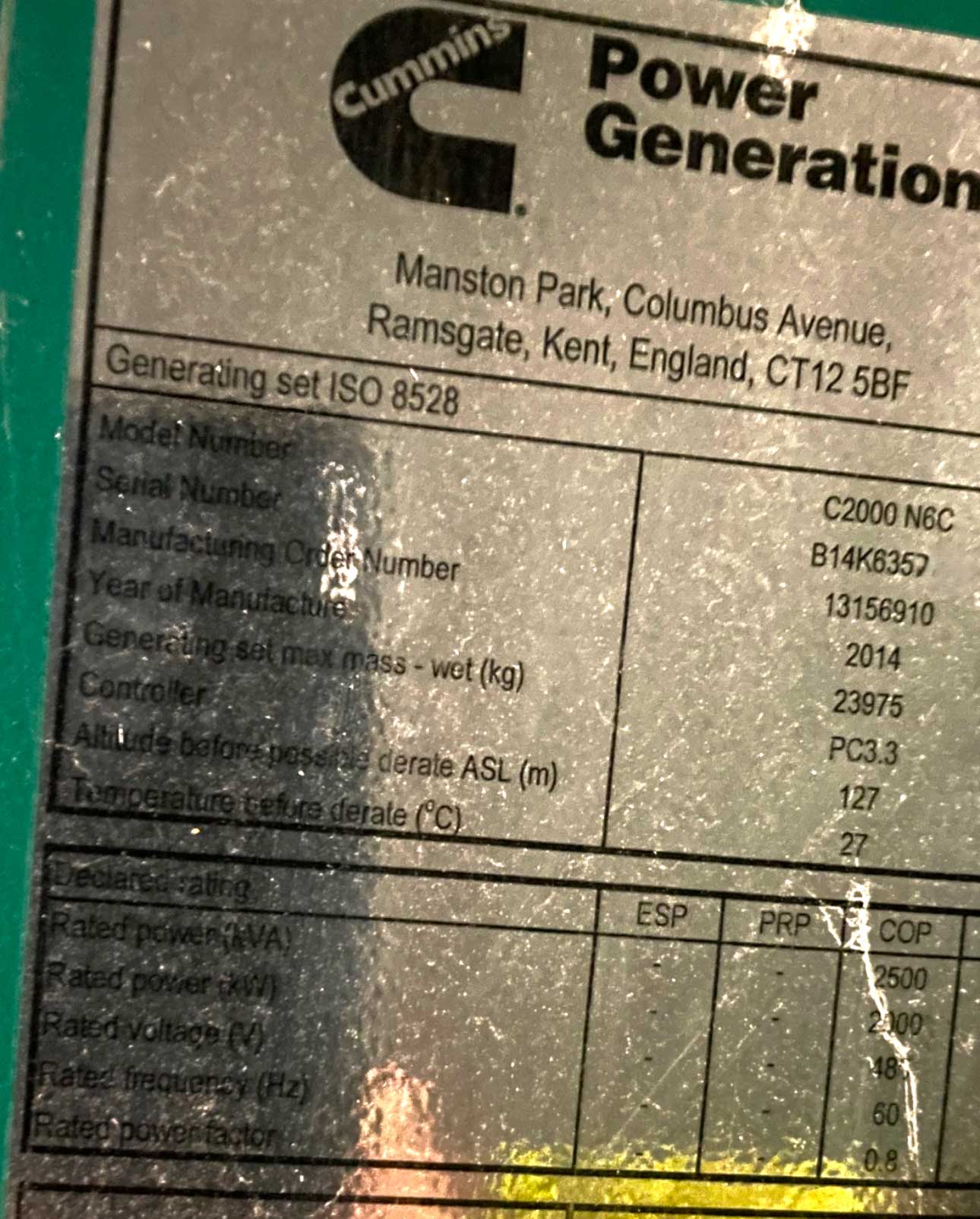 Two (2) Used Cummins QSV-91 2MW 2000kW 480V 60Hz Open-skid Natural Gas Generator Packages CJV-U589 - Image 5